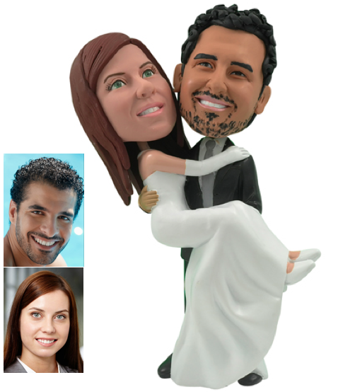 Personalized Wedding Cake Topper - Cake Topper Of A Groom Carrying The Bride