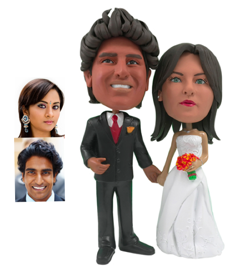 Personalized Wedding Cake Topper - Cake Topper Of A Couple Holding Hands