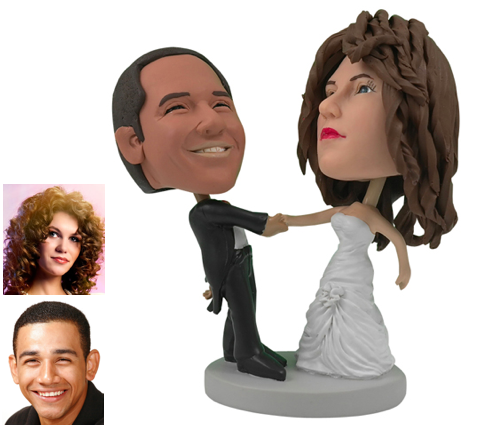 Personalized Wedding Cake Topper Of A Couple Ballroom Dancing, A Cake Topper That Looks Like The Bride And Groom